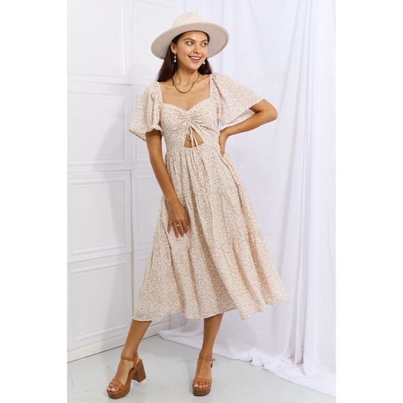 Heyson Let It Grow Full Size Floral Tiered Ruffle Midi Dress - Picture 1 of 10
